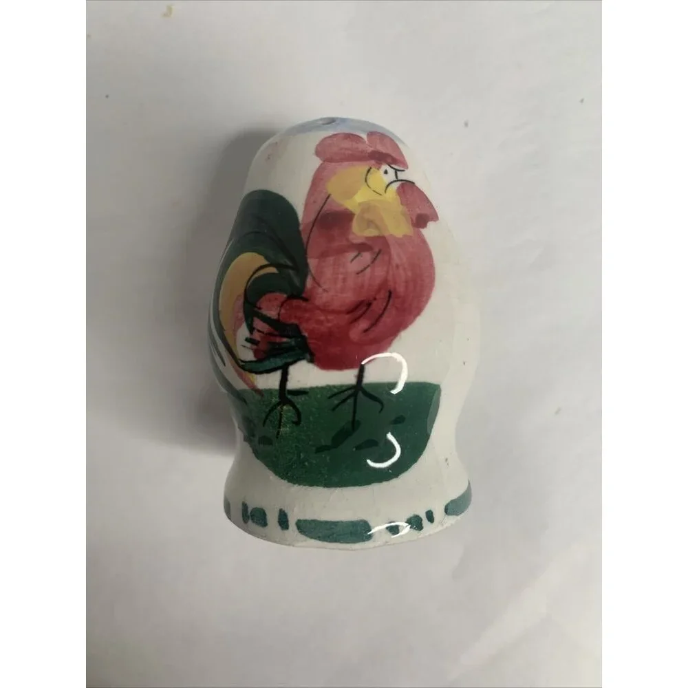 Vintage Salt‎ Pepper Shaker Set Chicken Rooster Porcelain Hand Painted Italy